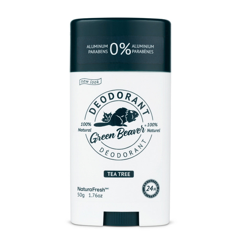 The Green Beaver Company Aluminum Free and 24 Hour protection Tea Tree Natural Deodorant Stick, 1.76 Oz